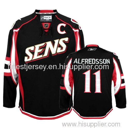 nhl ottawa senators #11 alfredsson black jerseys