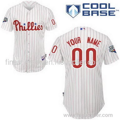 Philadelphia Phillies Personalized Authentic White Red Strip 2009 jerseys