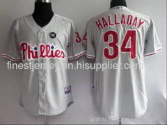 philadephia phillis 34 halladay grey jersey