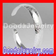 13MM Engrave Pattern sterling silver bangle bracelet for woman