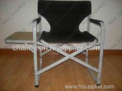 Aluminum folding chair and camping bed.