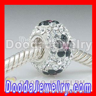 925 Sterling Silver Core european Rhinestone Glass Beads Fit european Jewelry Bracelet