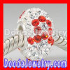 european Swarovski Crystal Charm with Pink Silk Ribbon Design
