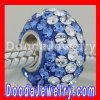 Fashion european Style Crystal Charms With Blue White Swarovski Crystal Accent