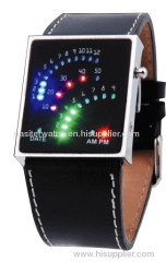 fan shaped fashion Korea led binary digital watch