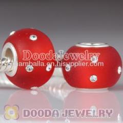 Austrian Crystal Accents Kerastyle Silver Polished Glass Red Bead