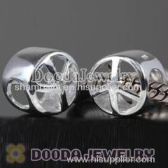 925 Sterling Silver Peace Charm Beads fit on European Largehole Jewelry Bracelet
