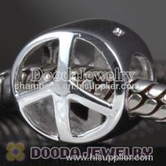 925 Sterling Silver Peace Charm Beads fit on European Largehole Jewelry Bracelet