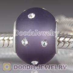 Dooda Jewelry european Style Kera Glass Beads with Swarovski Crystal Accent With Sterling Silver Core