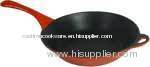 Cast iron enamel cookware--skillet