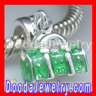 silver enamel european beads