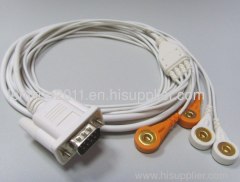 Nihon Kohden one piece type 10 lead EKG cable/ECG cable, snap tye, IEC, TPU material
