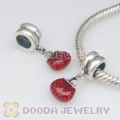 Fashion Jewelry 925 Sterling Silver Jewelry Charms Dangles With Red Handbag