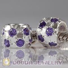 Imitation european Style 925 Sterling Silver Beads Charms Jewelry With Purple Gemstone For european Chamilia Bracelet