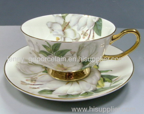 gold bone china cup&saucer