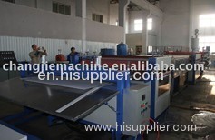 Plastic hollowness grid board production line