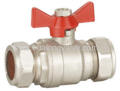 H-03203 with butterfly handle brass ball valve FxF