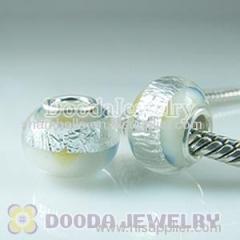 Fashion chamilia silver foil glass charm beads