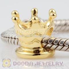 wholesale gold plated silver chamilia Golden Queen Crown charm
