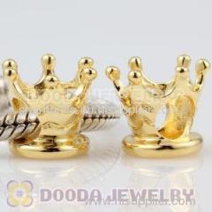 wholesale gold plated silver chamilia Golden Queen Crown charm