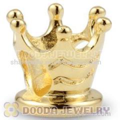 wholesale gold plated silver chamilia Golden Queen Crown charm