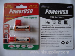 USB-AA rechargeable battery