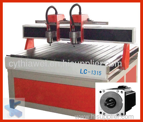 Double-spindle wood working CNC machine