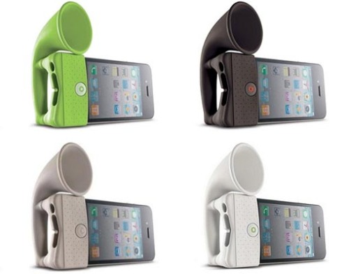 Silicone Horn Stand Amplifier Speaker for iPhone 4