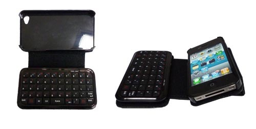 Mini Bluetooth Wireless Keyboard + Case for iPhone 4