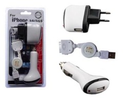 3-in-1 charger kit For iPod/iPhone 3G/3GS