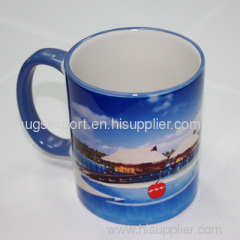 11oz Blank Coated Two-Tone MugCambridge Blue Handle