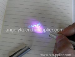 Metal UV pen,with invisible ink refill and three batteries black light,for secret usd or promotional gift