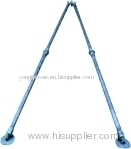 Aluminum alloy tubular A-shape gin pole with manual winch