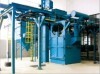 Q38 double route series hanger chains type continuous working overhead rail shot blasting machine