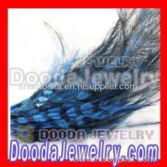 Thin Ink Blue Dyed Bird Feather Hair Extensions Wholesale