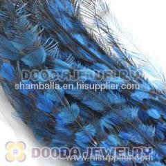 Thin Ink Blue Dyed Bird Feather Hair Extensions Wholesale