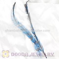 Thin Ink Blue Dyed Bird Feather Hair Extensions Wholesale