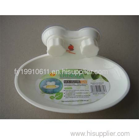 Oval soap dish with suction