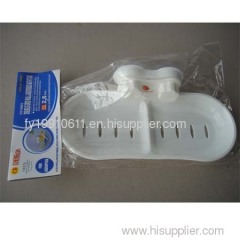 2 compartment soap dish with suction