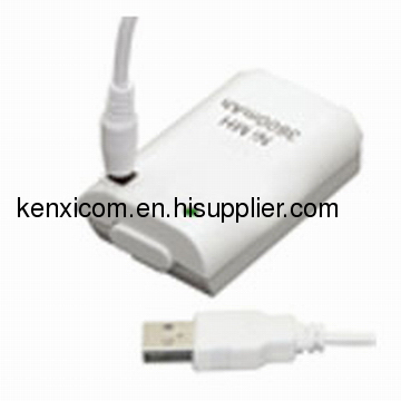 3600mAh USB battery rechargeable cable for Xbx360 console.