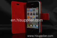2011 new fashion and new design for iphone 4 real leather case--paypal