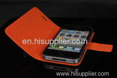 2011 new fashion and new design for iphone 4 real leather case--paypal