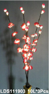 poinsettia flower branch LED light, indoor use,10LX3pcs led branch light