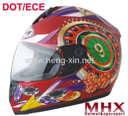 Motorcycle full face helmet with DOT and ECE approval