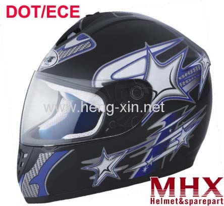 Motorcycle full face helmet with DOT and ECE homologation