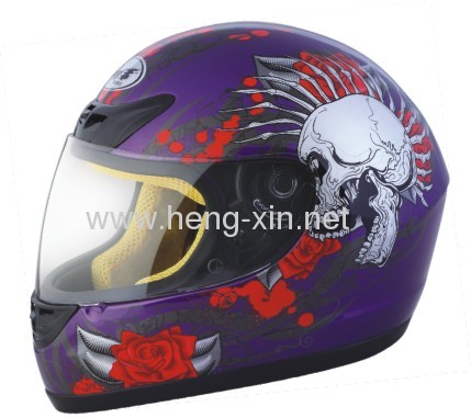 DOT motorcycle full face helmet with skull design