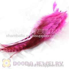 Natural Striped Pink Strung Rooster Feather Hair Extension Wholesale