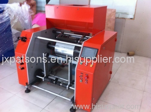 Stretching film roll rewinder machine