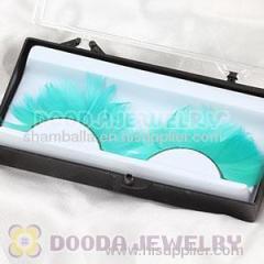 Fashion feather hair false eyelash Dyed Green wholesale