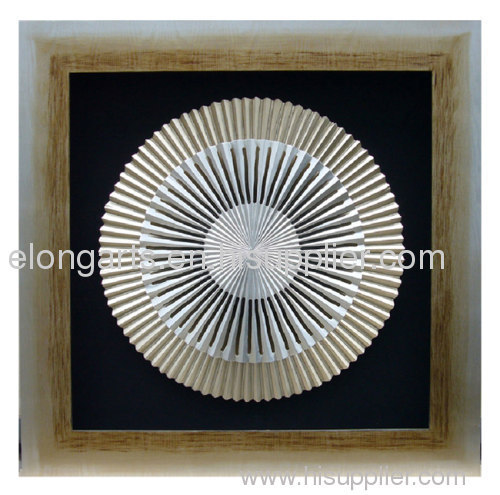 wall decor of photo frame with wood carving shadow box